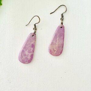 Peyote Bird Purple Stone Drop Earrings